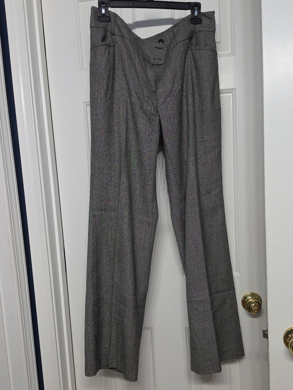 Rafaella Gray Flecked Wide-Leg Trousers
